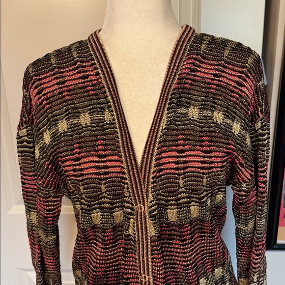 M Missoni Patterned Knit Open Front Cardigan S - Picture 6 of 13